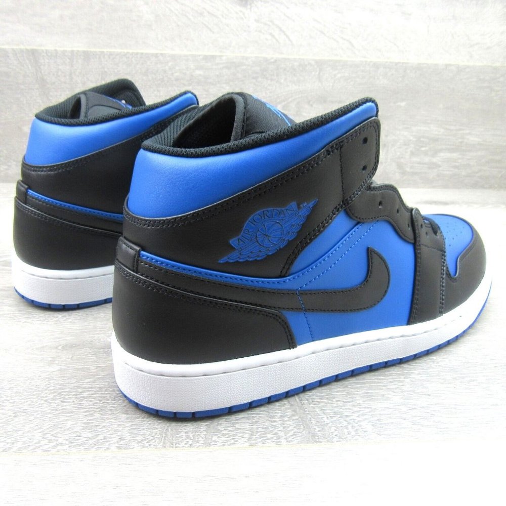 Air Jordan 1 Mid  Sneakers Mens Size 13 Royal Blue Black White NEW - Picture 7 of 15